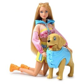 عروسک دخترانه باربی دفا لوسی همراه با سگ و وسایل مدل 8485 Barbie Defa Lucy _اسباب بازی عروسک دخترانه